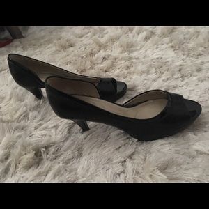 Black peep toe pumps - 8.5